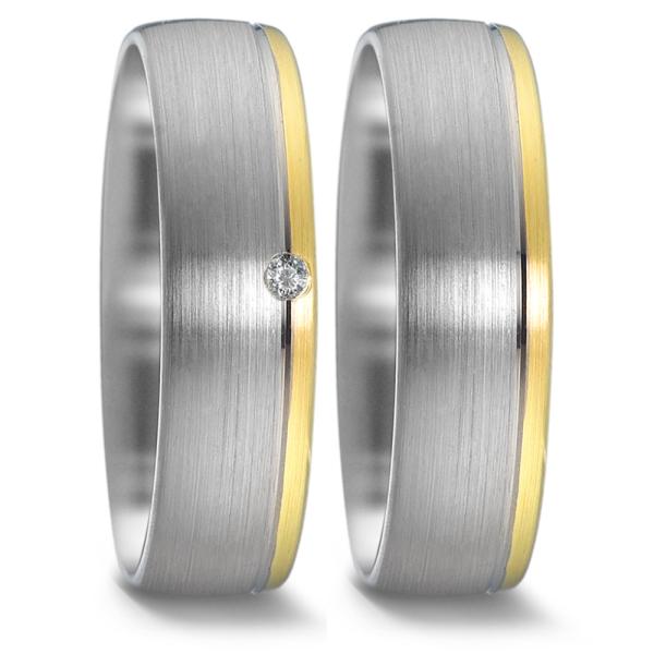 Weidner Trauringe Weiss-Gelbgold 61035 + 71035